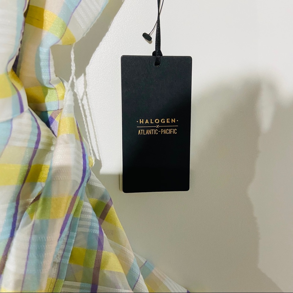 Halogen X Atlantic-Pacific Bow Plaid Ruffle Dress - Picture 5 of 7
